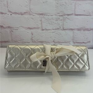 Chanel New Ruthenium Quilted Clutch Jewelry Bag